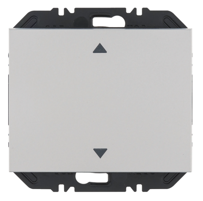 Wall transmitter module Enocean with rocker switch with printed symbol arrows, K.5 aluminum matt